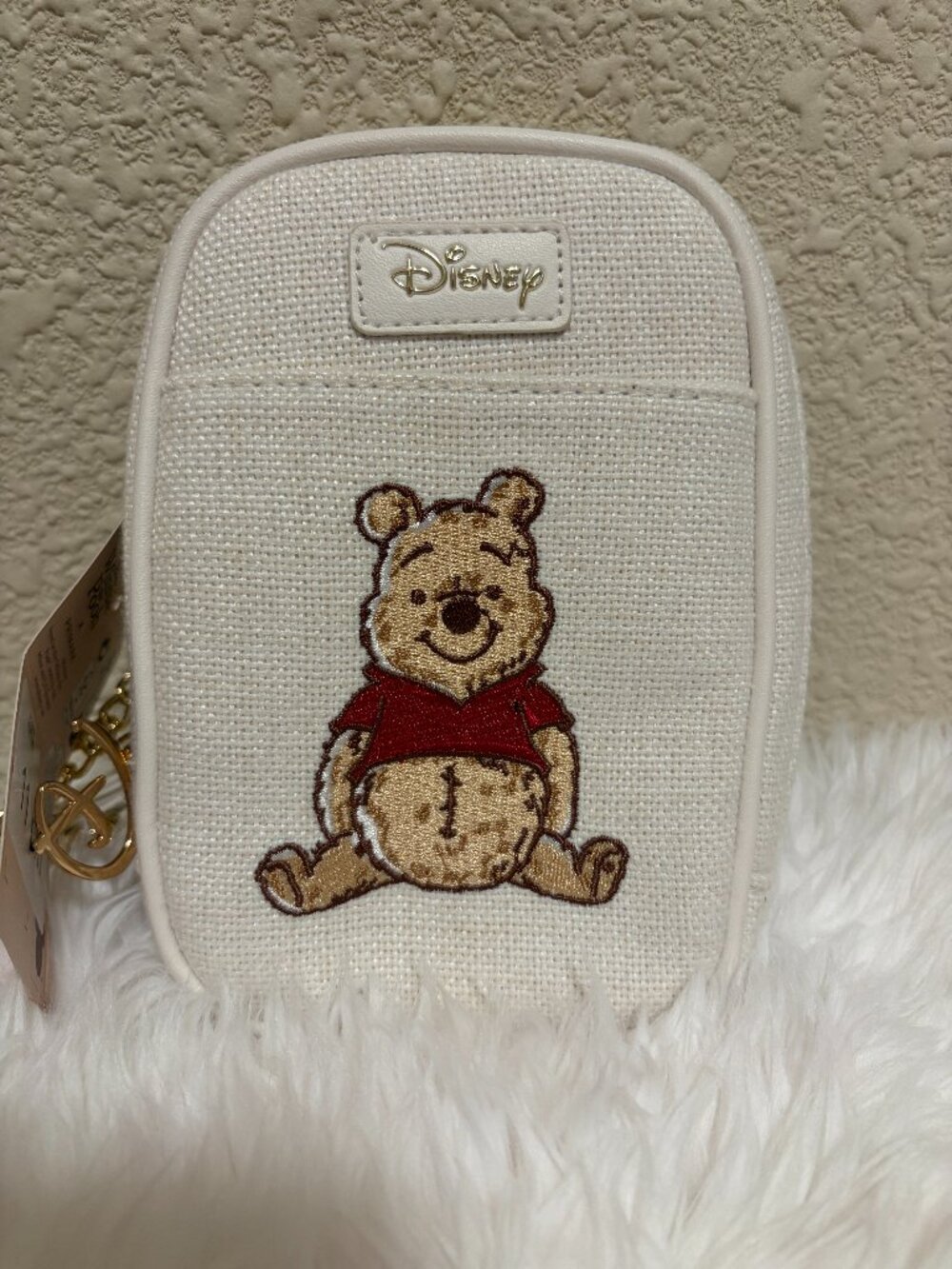 Disney Winnie the Pooh Mini Crossbody Bag Cream Embroidered Pooh NWT